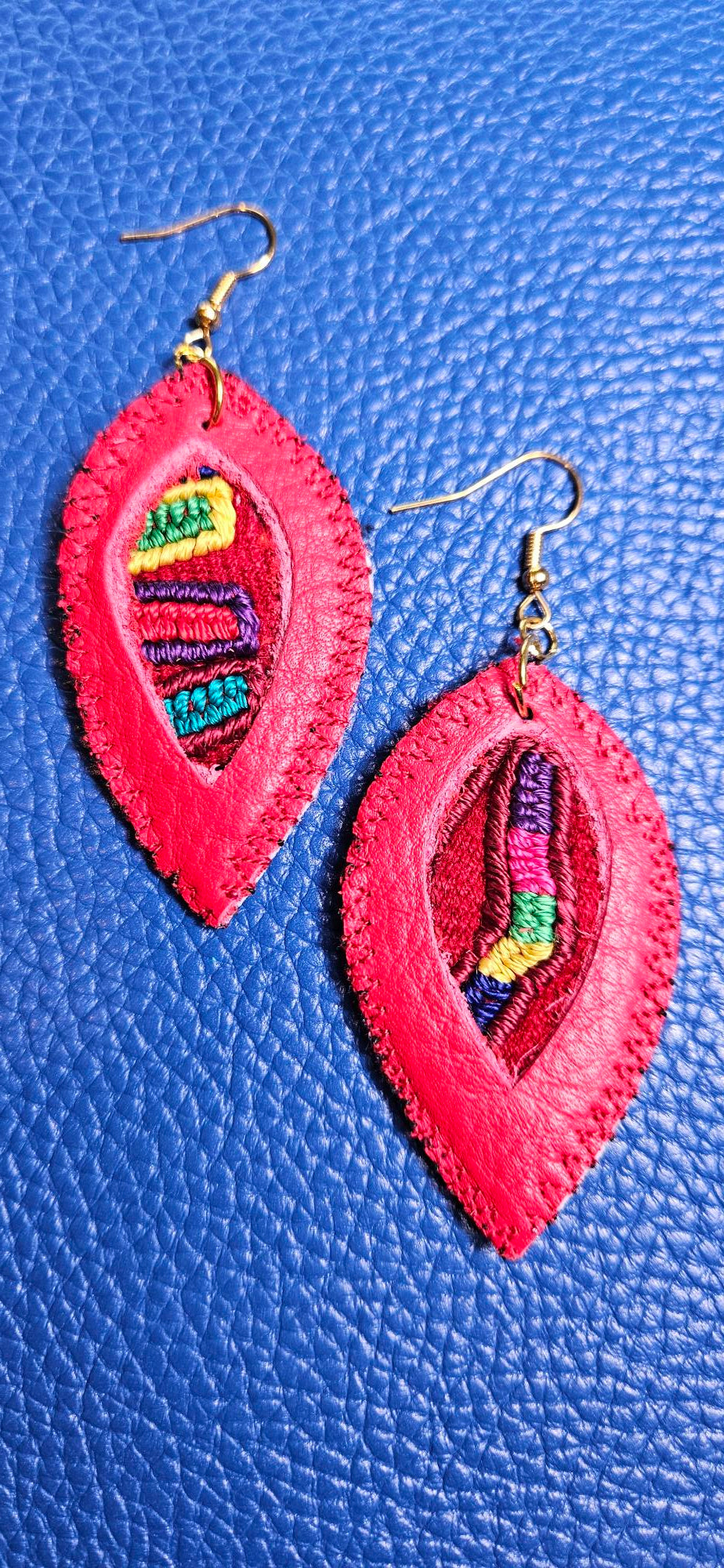 Red Leather Earrings