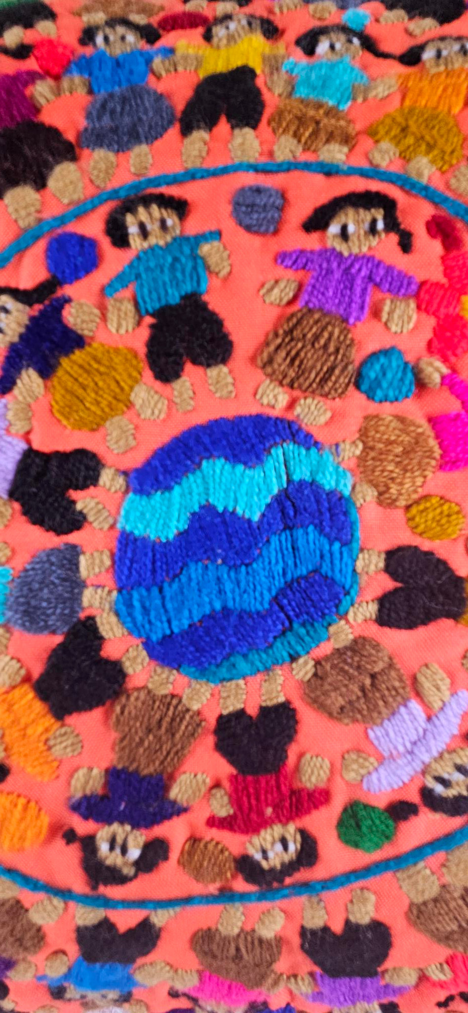 Mayan Embroidered Pillow Cover - Orange