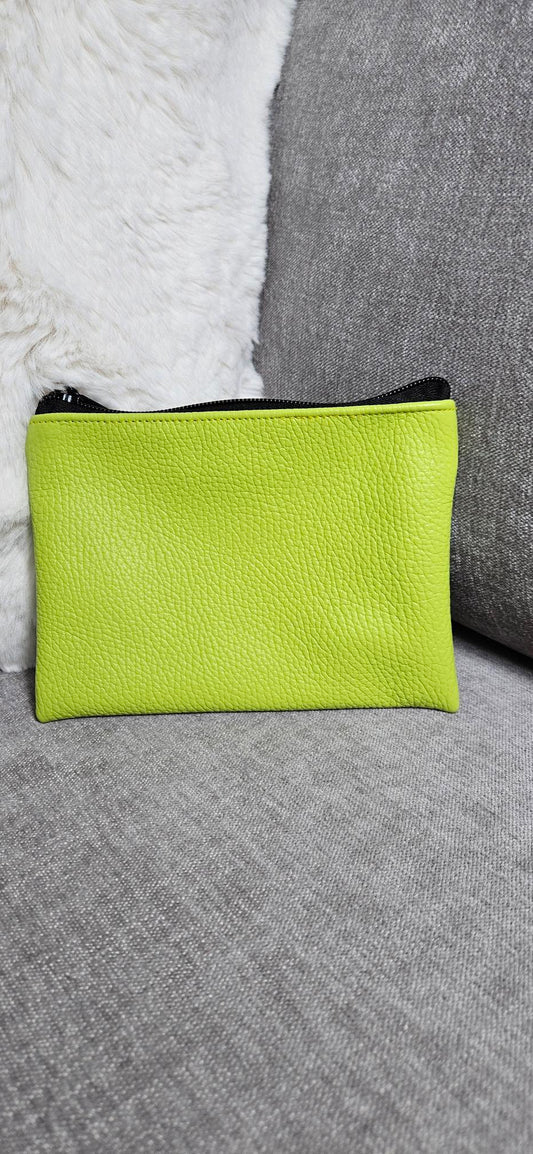 Lime Green Leather Pouch