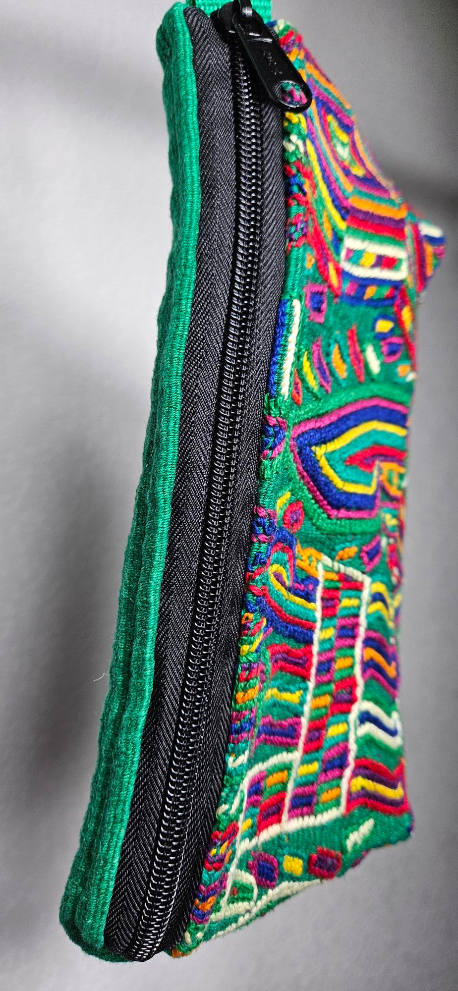 Green Huipil Pouch