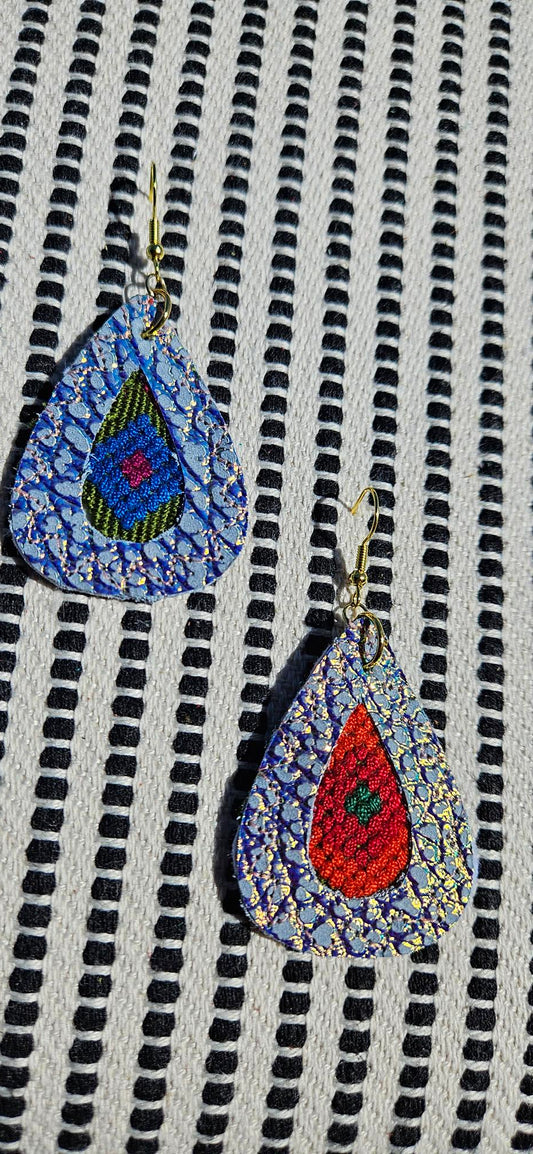 Iridescent Leather Earrings