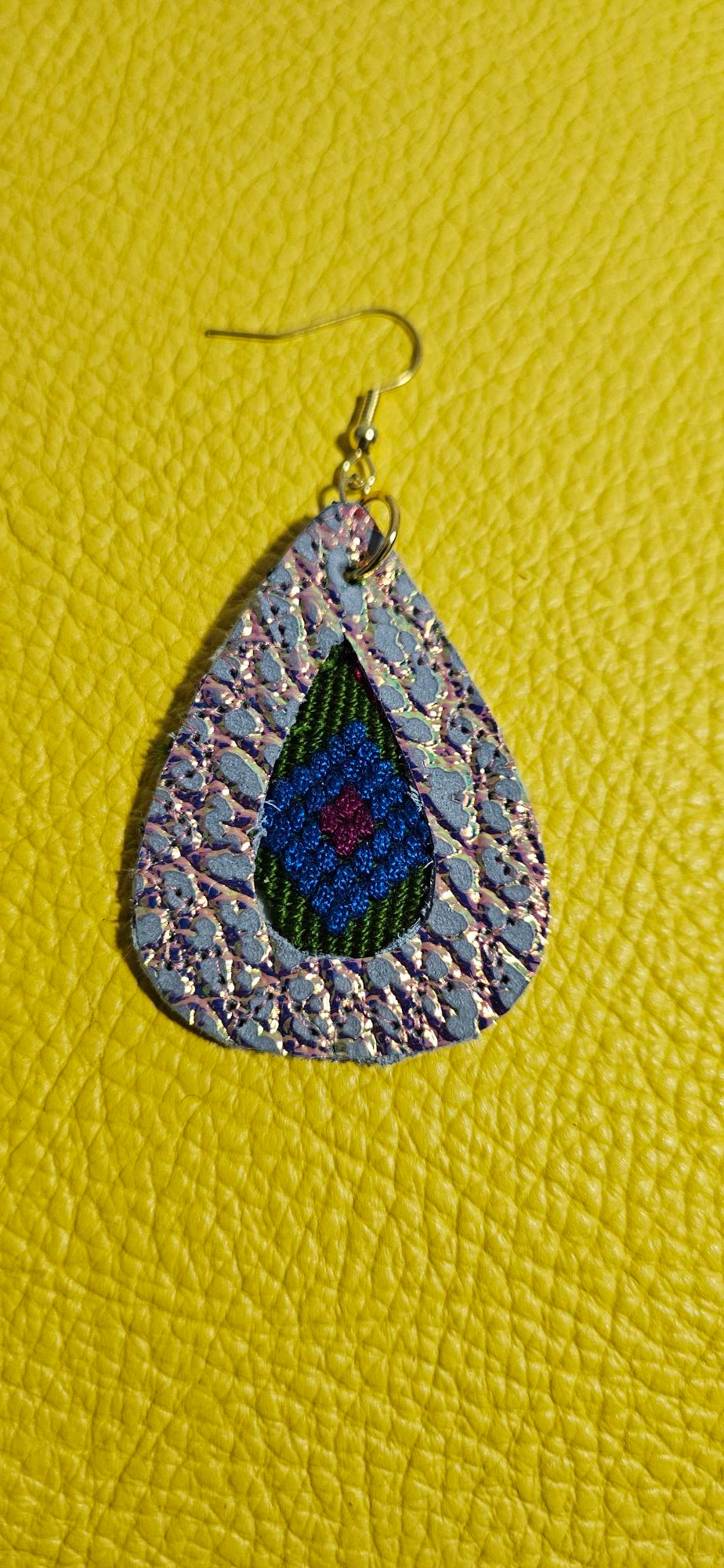 Iridescent Leather Earrings