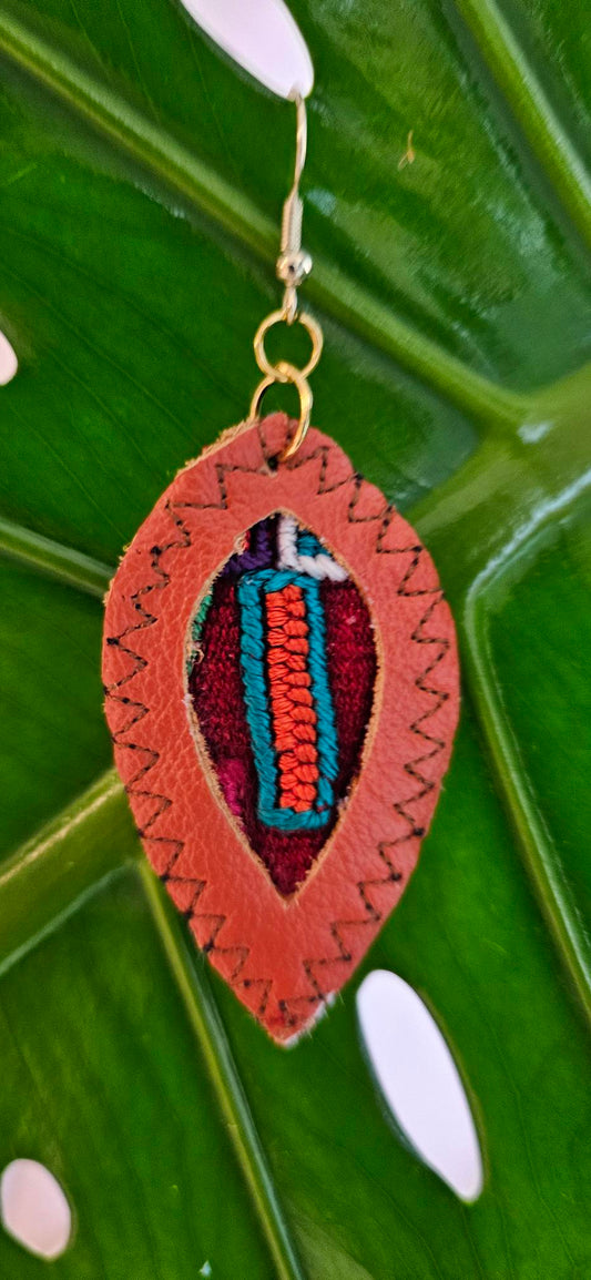Orange Leather Earrings