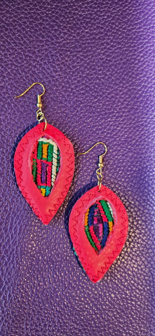 Red Leather Earrings