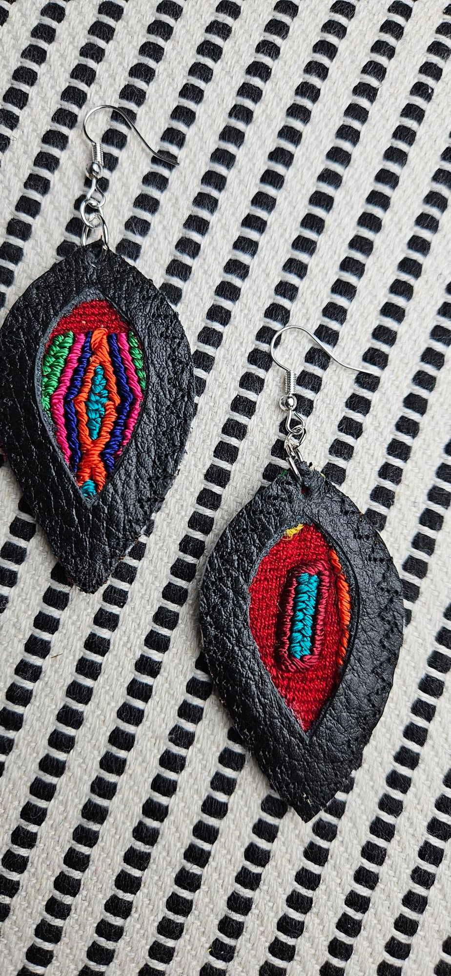 Black Leather Earrings