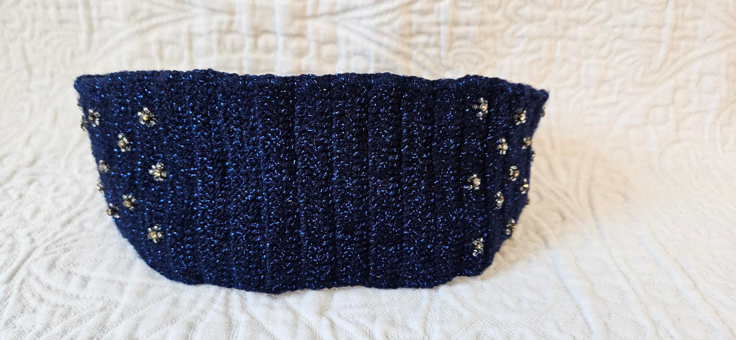 Crochet Headband - Navy Blue