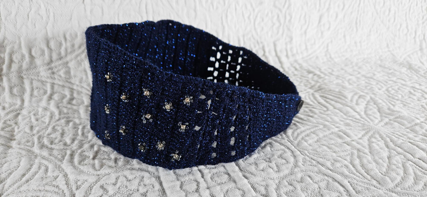 Crochet Headband - Navy Blue