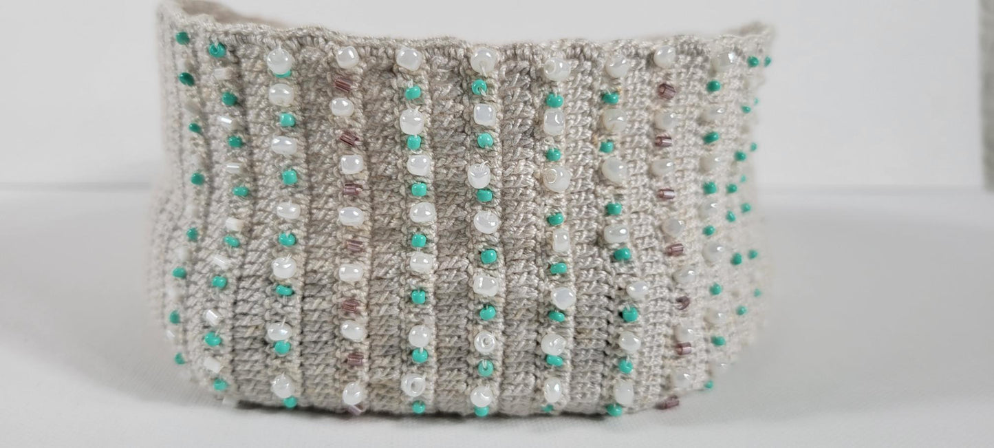 Crochet Headband - Light Gray