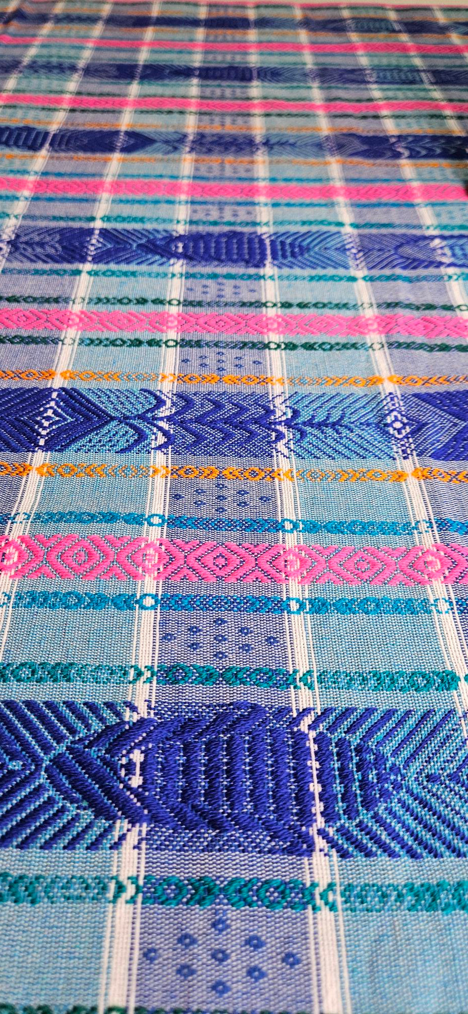 Multicolor Large Table Cover -Blue/Fuchsia