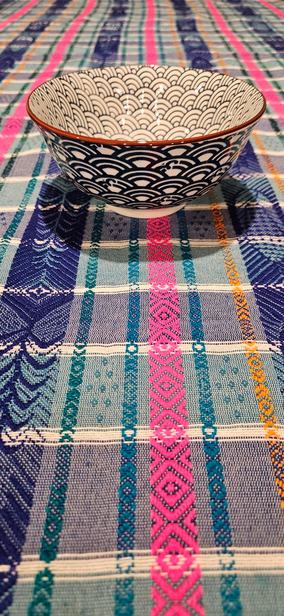 Multicolor Large Table Cover - Blue/Pink