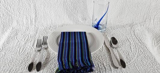 Mayan Kitchen Napkin - Black/Blue