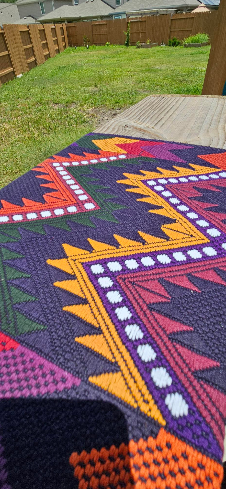 Mayan Table Runner - Dark Blue