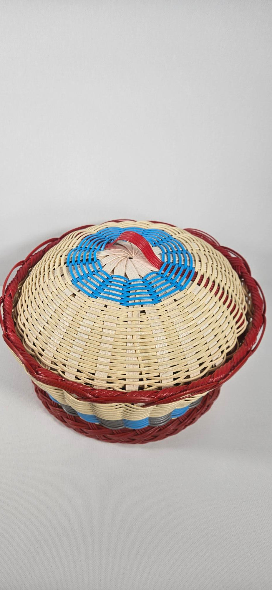 Mayan Basket -Red/Light Blue – Kyetnia