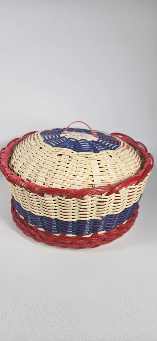 Mayan Basket - Navy Blue/Red