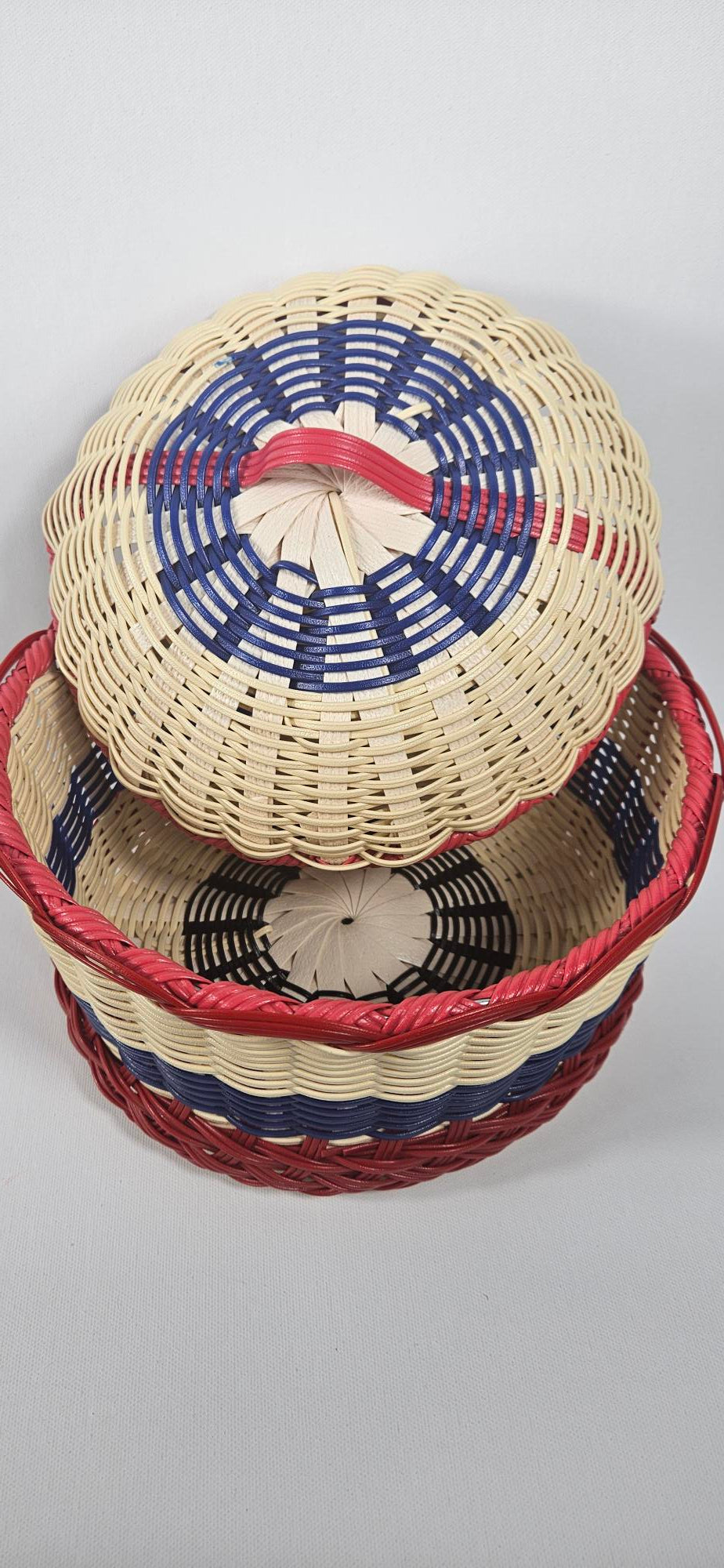 Mayan Basket - Navy Blue/Red