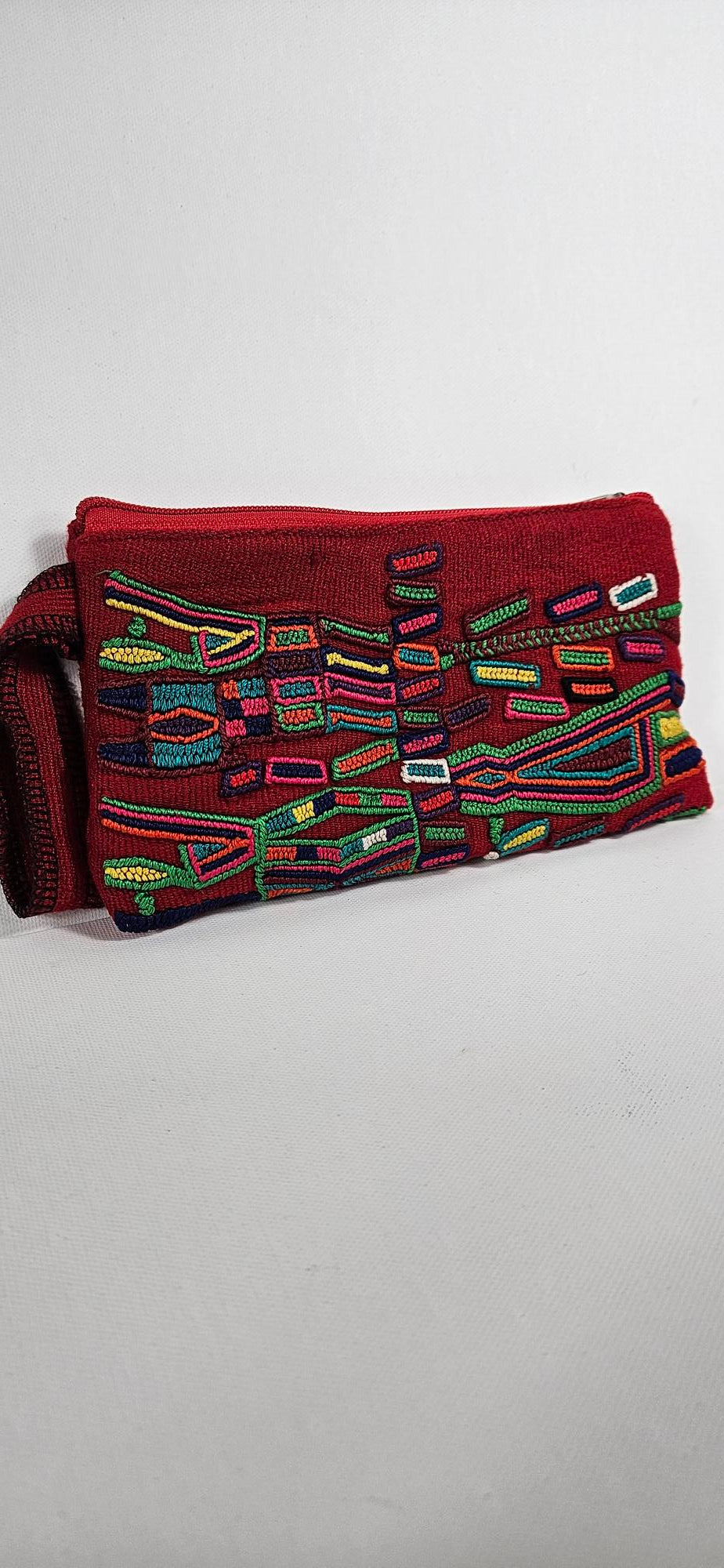 Red Huipil Pouch