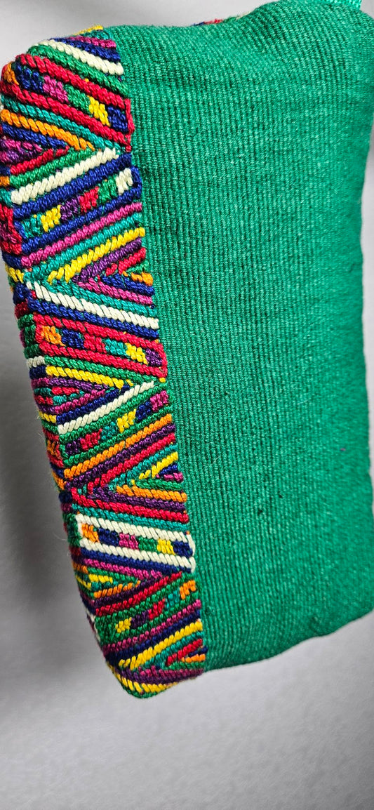 Green Huipil Pouch