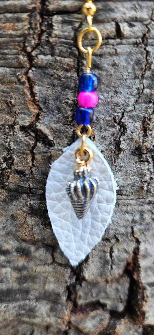 White Leather Earrings